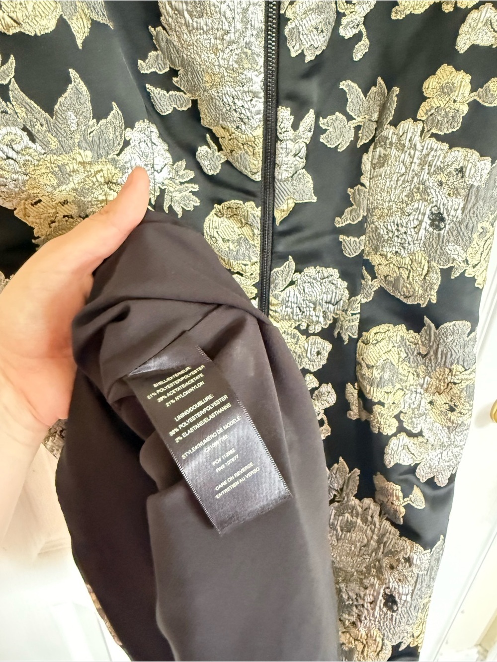 Alice + Olivia Clyde Metallic Jacquard Mini Shift Dress - Picture 6 of 6